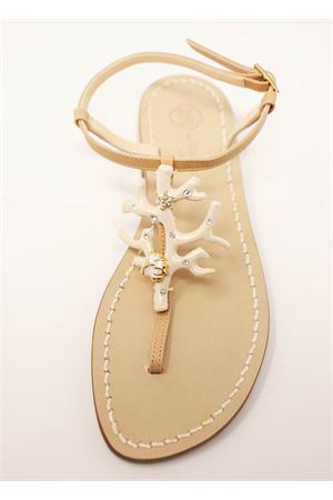 Jewel sandals with coral Da Costanzo | 1918CORALLOBEIGE